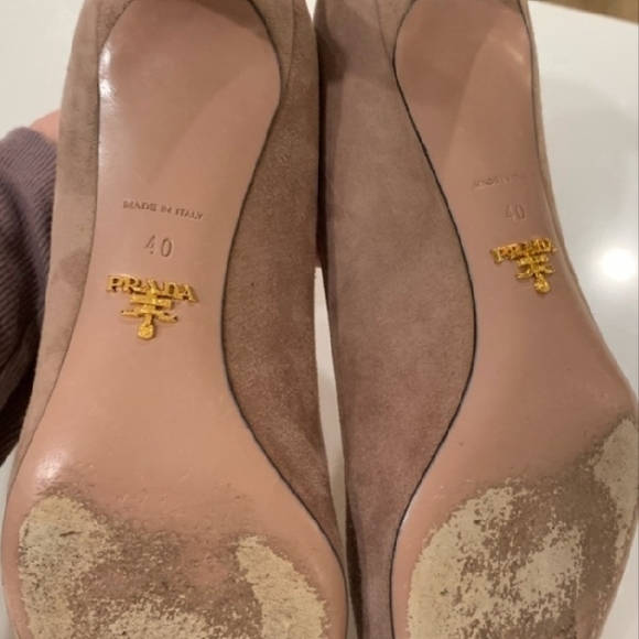 Prada Brown Suede Heels - Picture 3 of 4